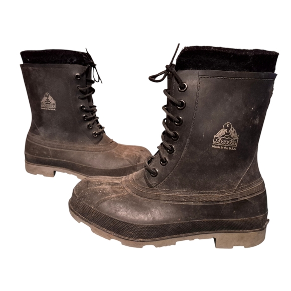 Vintage Bata Black Rubber Military Cold Weather Boots Men's 10 Made In U.S.A.